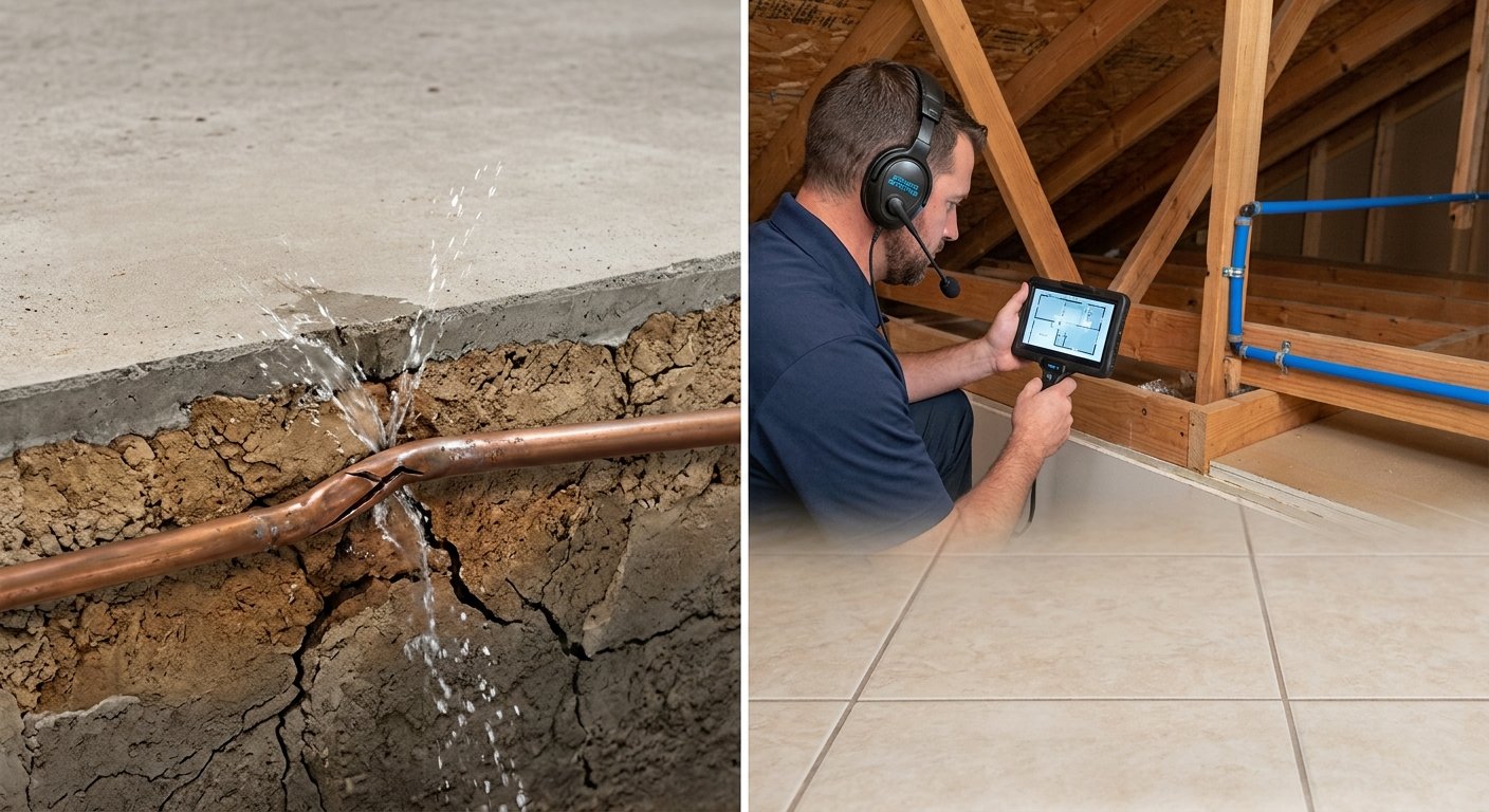 Slab leak repair completed on Mesa Hills Drive Westside El Paso TX by Paso Plumbing