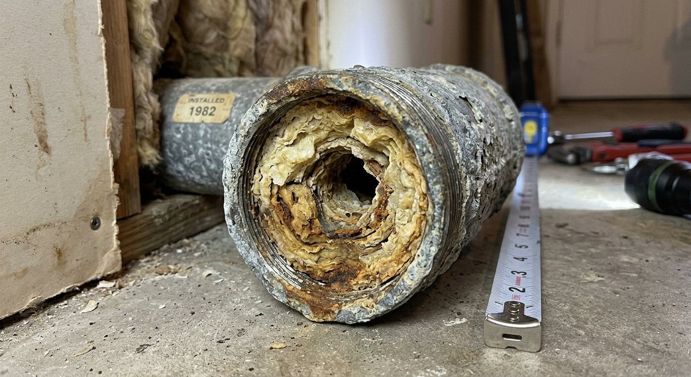 Before full home repipe Transmountain Road Northeast El Paso TX — original galvanized pipes