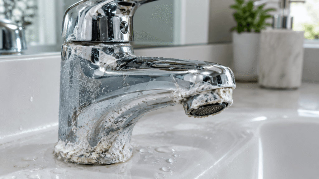 Why Is There White Crust Around Faucets and Showerheads?